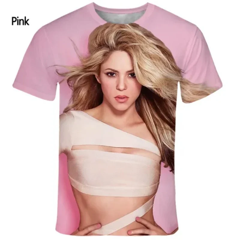 Men Women Casual Personality Short-sleeved Oversized T Shirt Trend Fashion Singer Shakira 3D Print T-shirt for Harajuku Tops