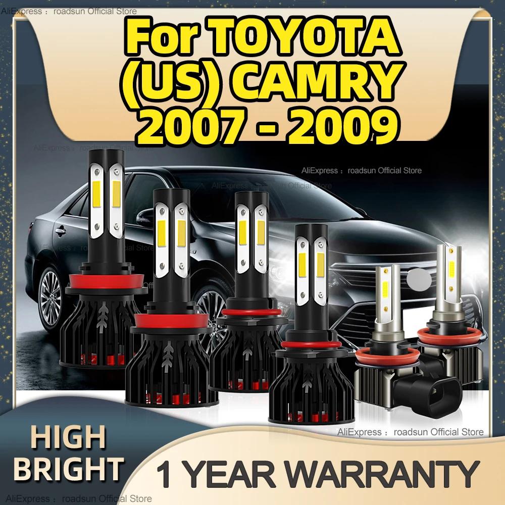 

2/6Pcs LED 25000LM Headlights Canbus 6000K H11 HB3 Car Bulbs with Fan 6000K Fog Lamp For TOYOTA (US) CAMRY 2007 2008 2009