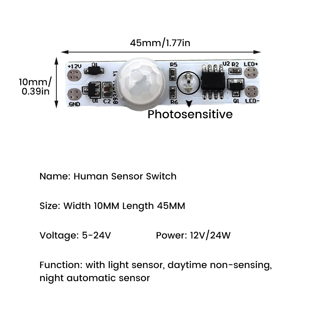 DC 5-24V 12V Ceiling PIR Motion Sensor Switch Module 3A Infrared Induction Body Sensor Detector Controller Switch