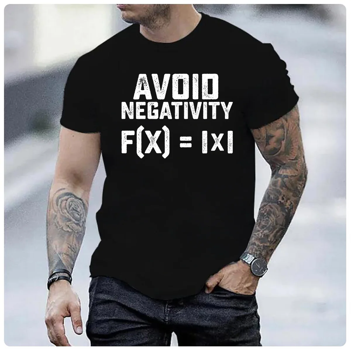 Avoid Negativity Funny Mathematics Absolute Value T Shirt Men Math Function Geek T-Shirt Summer Tops Tshirt Clothes High Quality