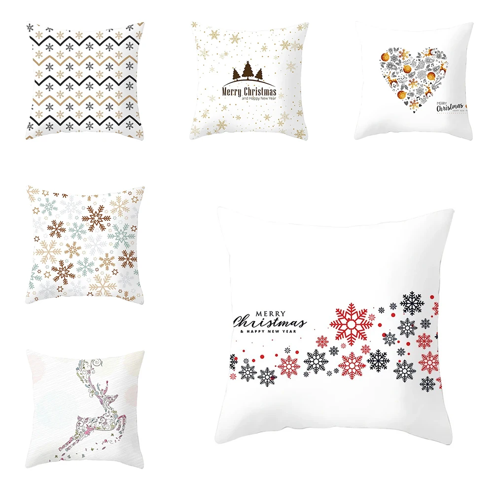 

Christmas Cushion Cover Christmas Cartoon Santa Claus Elk Cushion Cover Pillowcase Cover Christmas Decorative Pillowcase