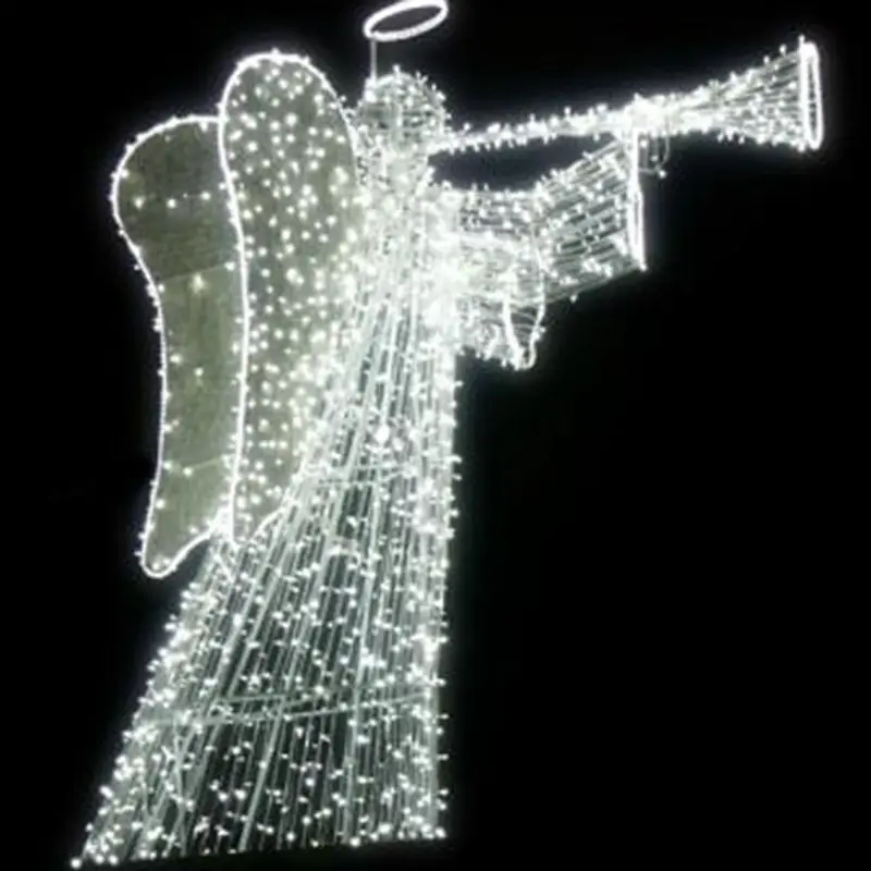 Custom. newest customized LED 3D angel motif sculpture light outdoor decorative lighting