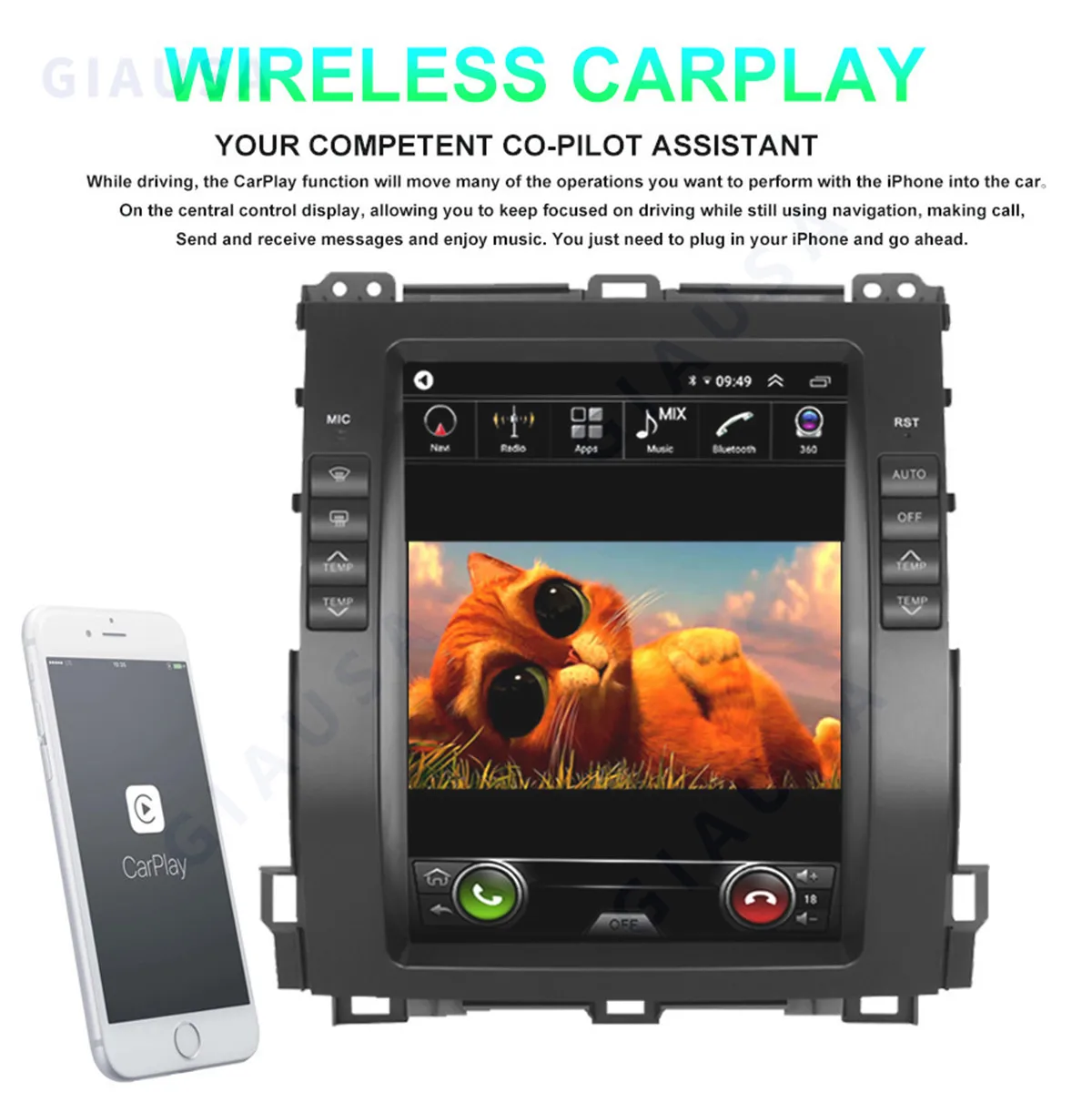 For Lexus GX470 GX 470 Radio For Toyota Land Cruiser Prado 120 Android 13 Car Multimedia Video Player GPS Head Unit Tesla Stereo