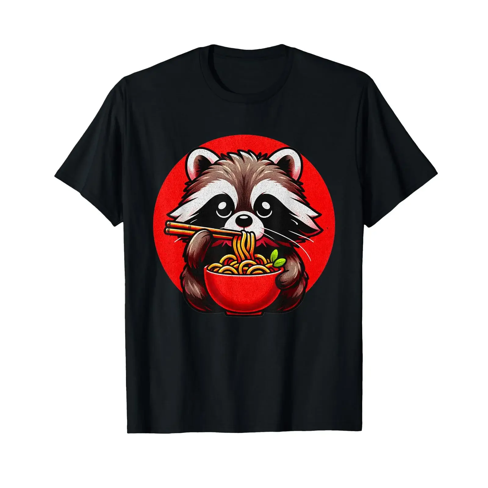 Raccoon Ramen Japanese Funny T Shirt Kawaii Racoon Anime black vintage Washed Slightly Stretched Stylish designer clothes