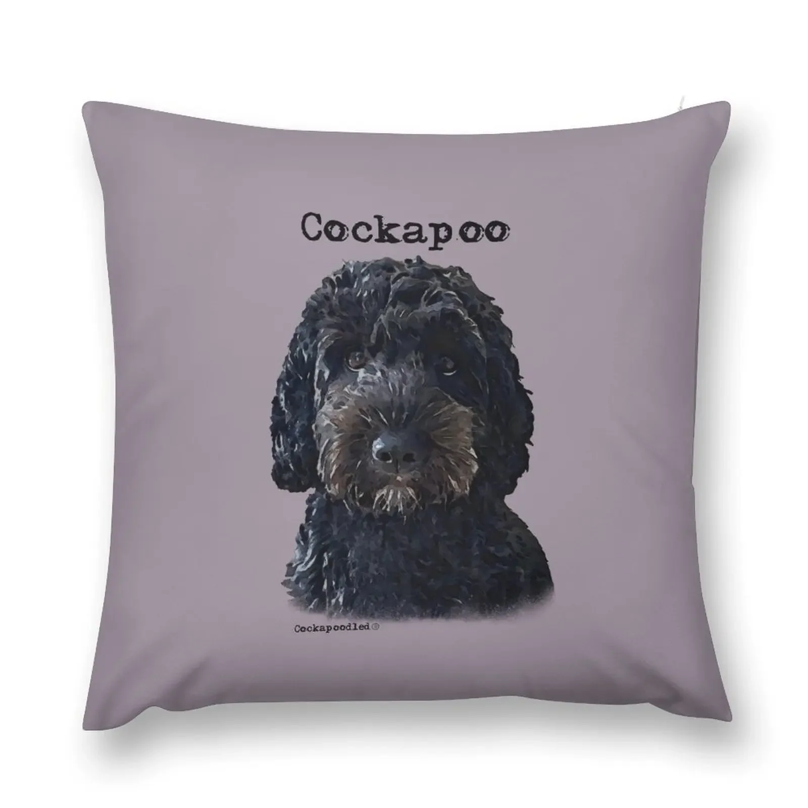 Black Cockapoo Dog Throw Pillow Decorative Cushions Pillow Covers Decorative pillow