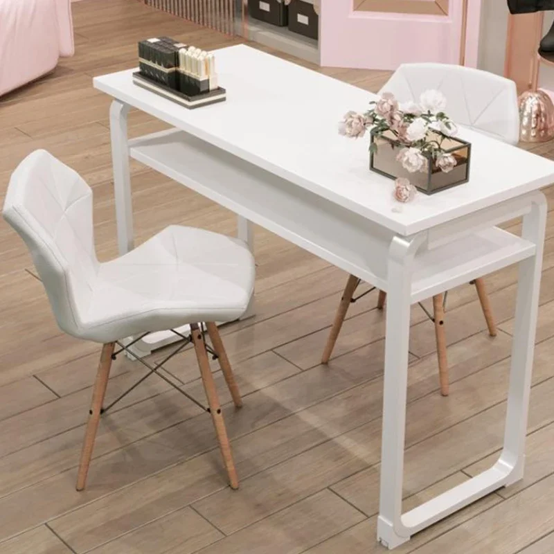 White Simple Professional Nail Tables Manicurist Wood Women Modern Nail Tables Living Room Mesa Manicura Salon Furniture MR50NT