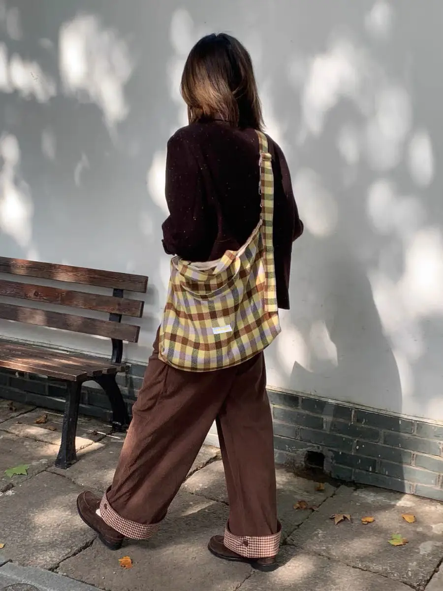 2024 New Tote Bag donna Vintage Plaid borse a tracolla ad alta capacità borse e borsette Crossbody Girls Bag borse da viaggio