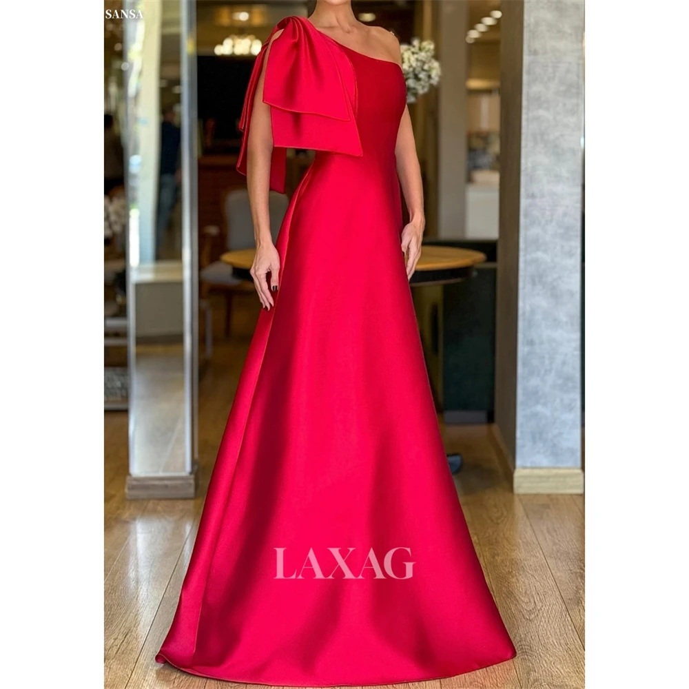 

Sansa Customized One Shoulder A-line Simple Satin Prom Dresses Sleeveless Zip Vestidos De Noche Floor-Length Formal Evening 2025