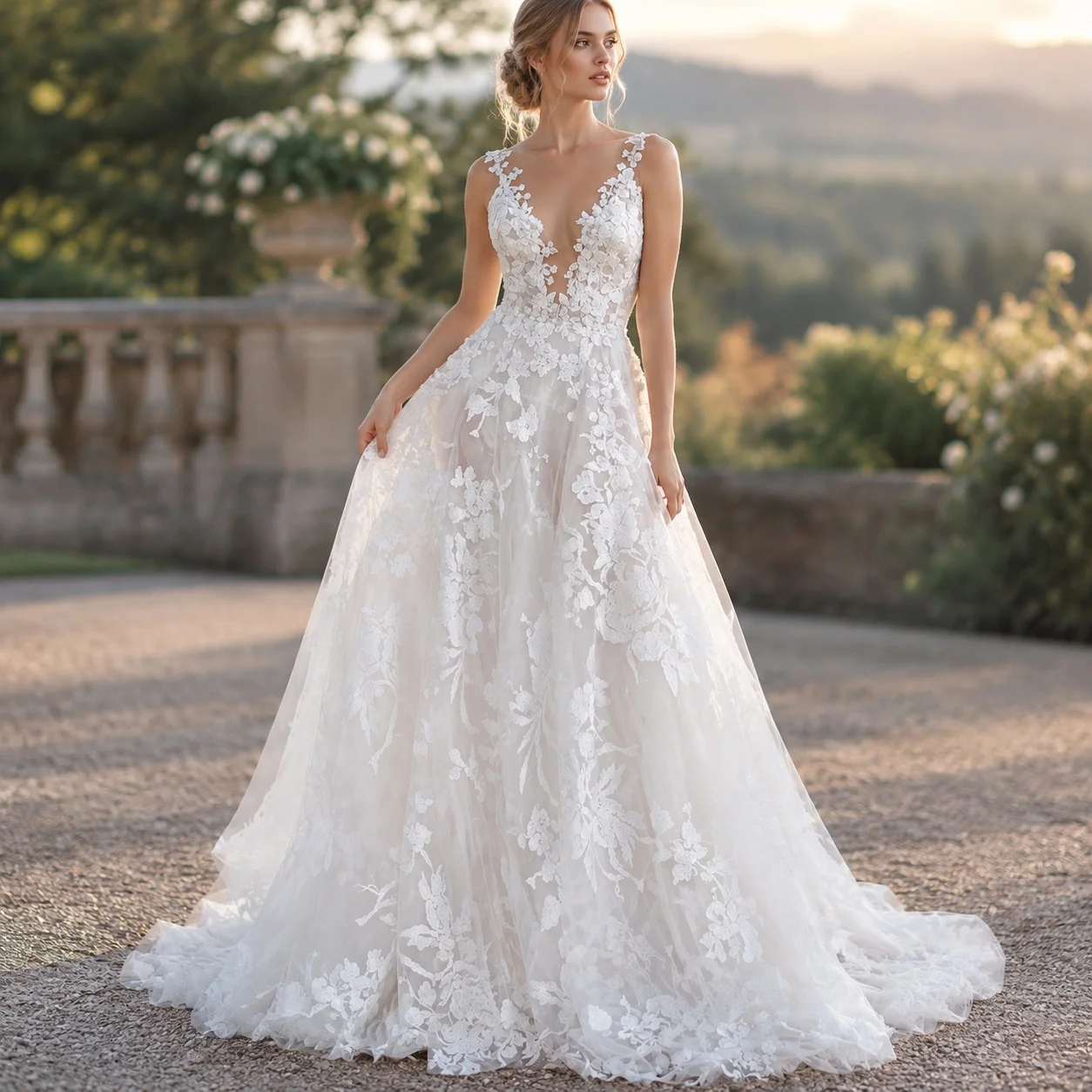 Pleated Dress Puffy Skirt Silhouette Gown Princess Silhouette Professional Style with Maxi Length One Spring Dress for Women