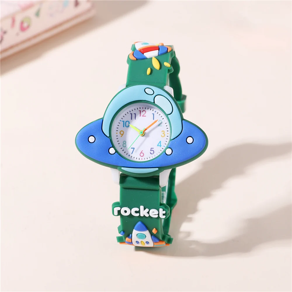 Rocket Ship Silicone Band Quartz Watch Cartoon Children's Watch