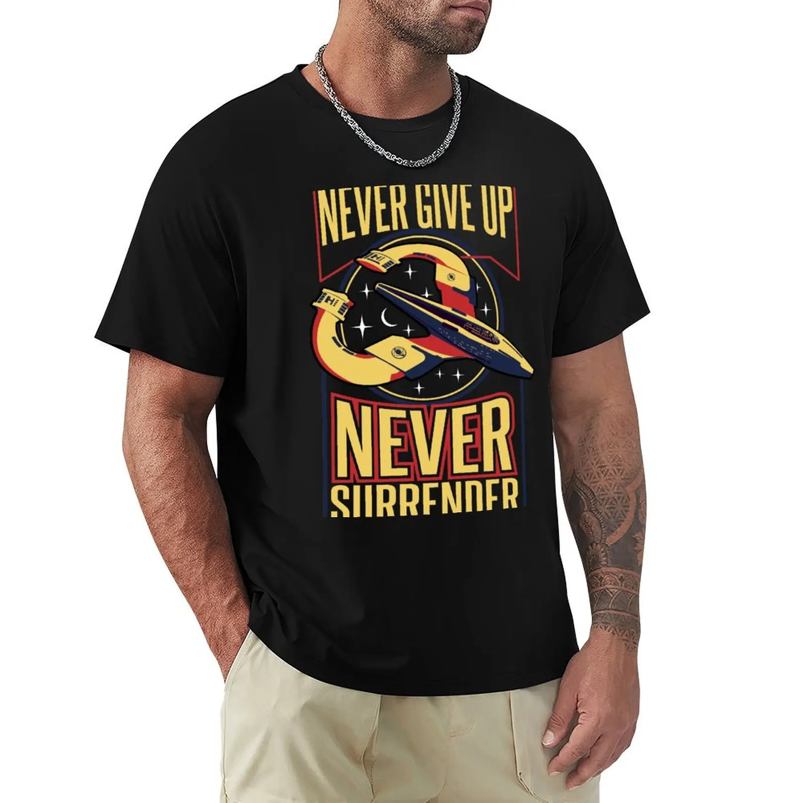 NSEA Protector Never Give Up Never Surrender v2 T-Shirt Big and Tall Basic Tee Shirt