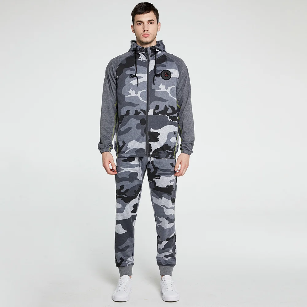 Military Camoufalge Hoodies Men 2022 Spring Hooded Tracksuits 2pcs Sweatshirts + Camo Pants Zipper Jogging Suit Active Clothes