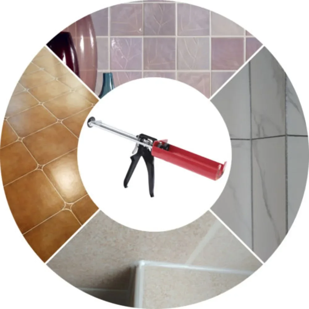 Bymaocar Pistola per colla manuale per calafataggio per pistola per incollaggio a pannello Pistola epossidica 400 ml (rapporto di miscelazione: 1) Applicatore a doppio componente con asta di spinta più spessa