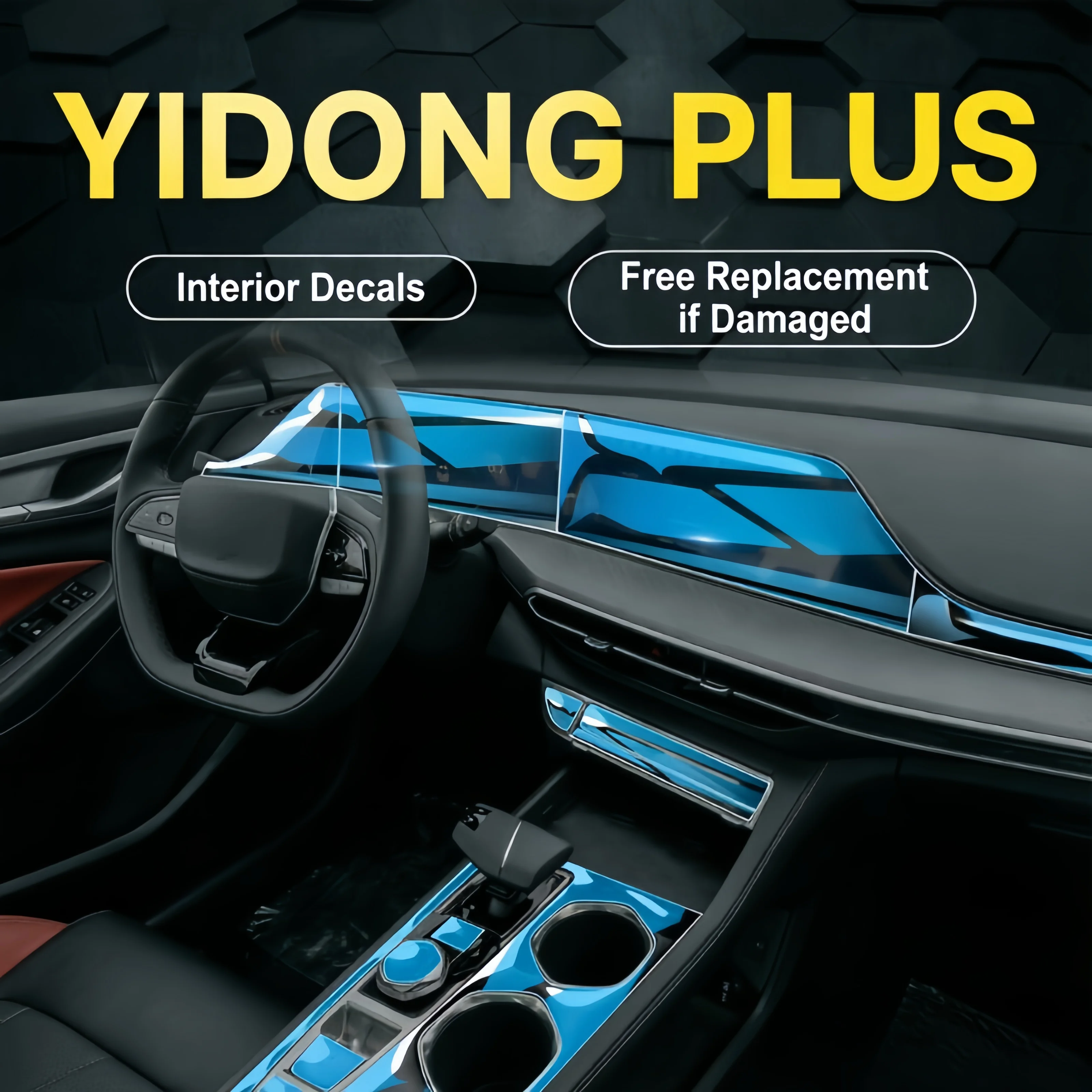 For 2023 model suitable for Changan Eado Plus car sticker film center console screen protector interior car accessories