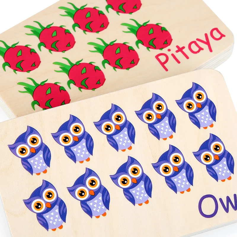 3-6세용 나무 감각 쌓기 게임, 숫자 인식 및 색상 매칭 장난감을 위한 교육용 수학 계산판