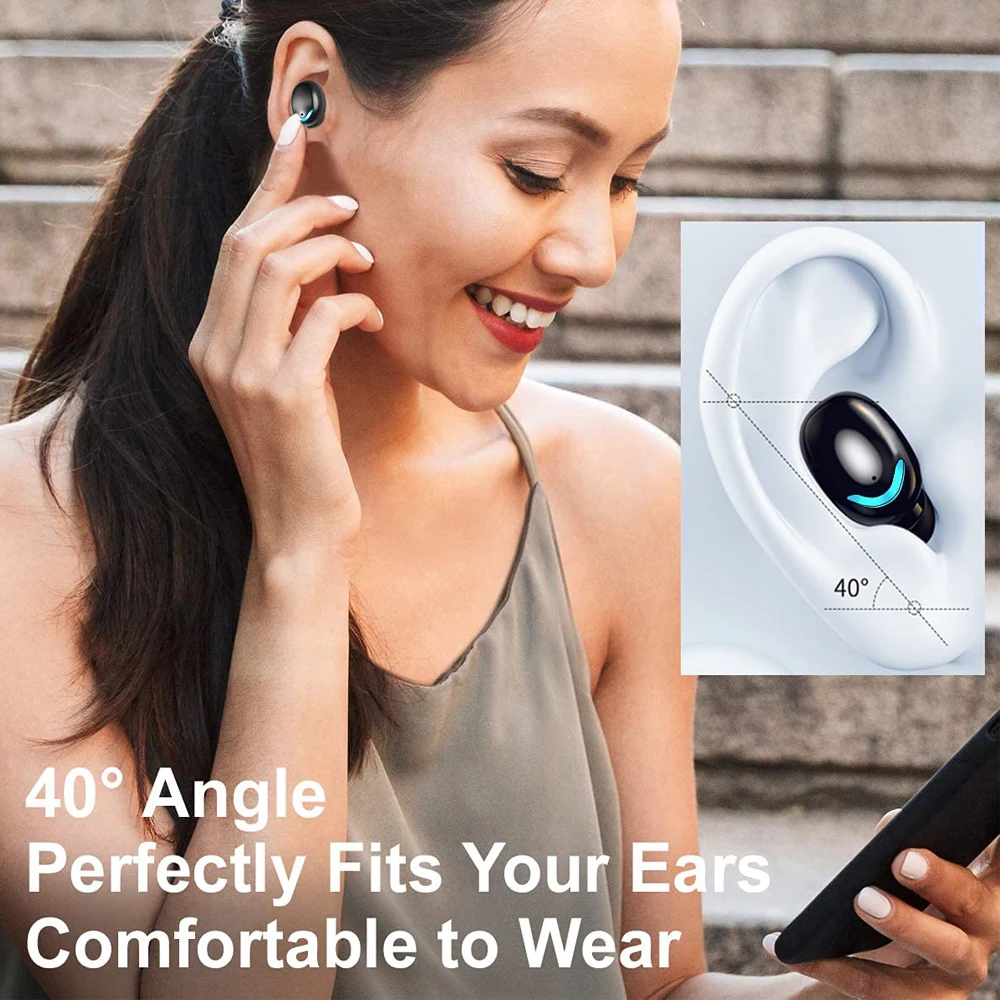 Wireless Headphone F9-5C Bluetooth Earphone Touch Sports  Stereo Headset Mini Bass TWS Earbuds with Micrphone for Phone