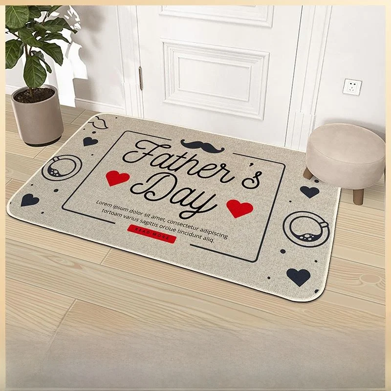 

Home Use Door Mat Batoom Kitchen Floor Mat Absorbent Non-Slip Rug Bedroom Long Rectangle ape Linen Material Printed Crt