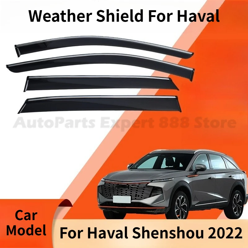 

Modification Parts Weather Shield For Haval Shenshou 2022 Window Visor Rain Guard Deflector Windshield Rain Eyebrow Awning Trim