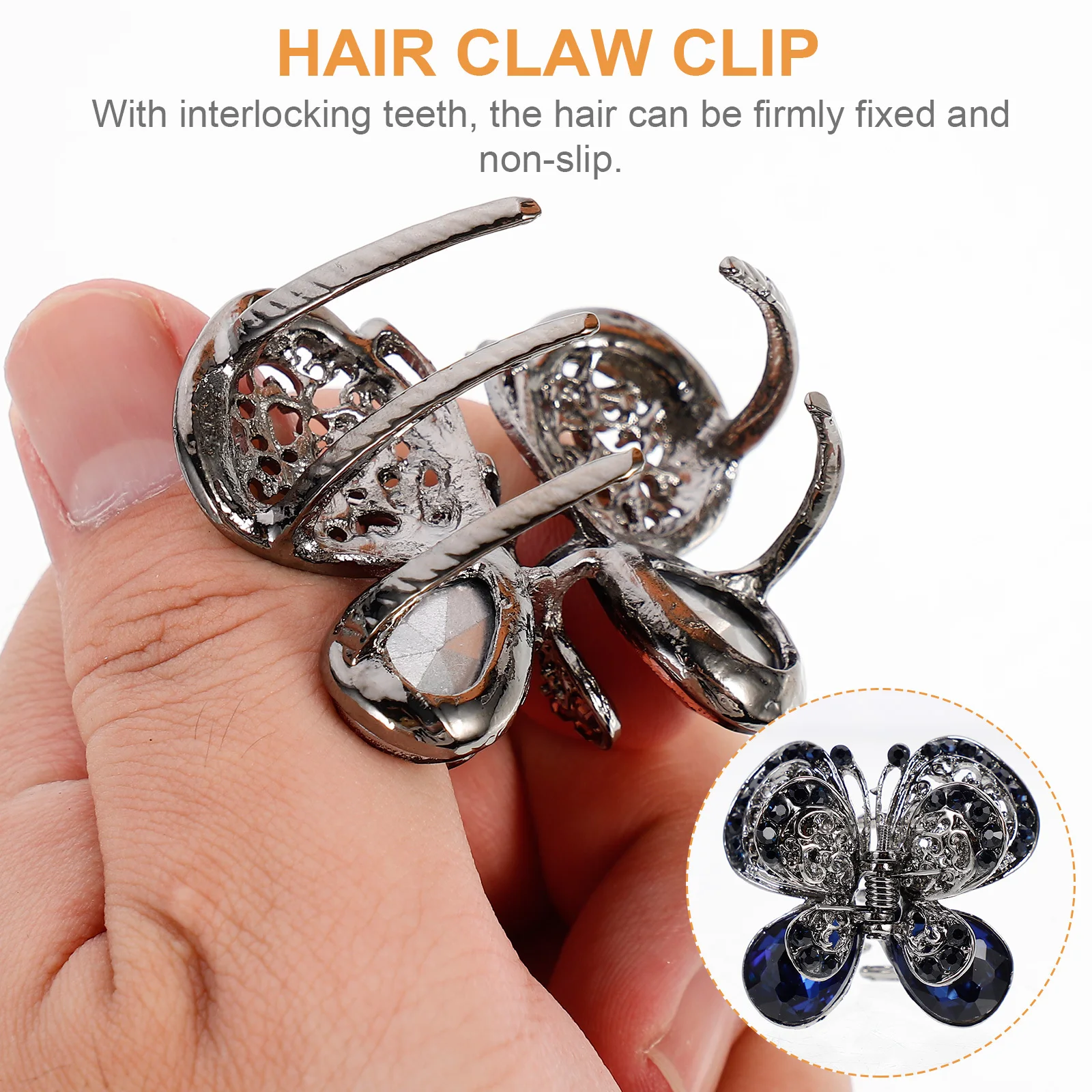 

2Pcs Crystal Hair Clips Accessories Rhinestone Hair Clamp Women Daily Wear Rhinestone Jaw Clip Women Headdress