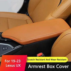 QHCP Car Armrest Box Cover Central Armrest Box Covers Protective Sleeve Leather For Lexus UX 200 260h 19-23 Interior Accessories