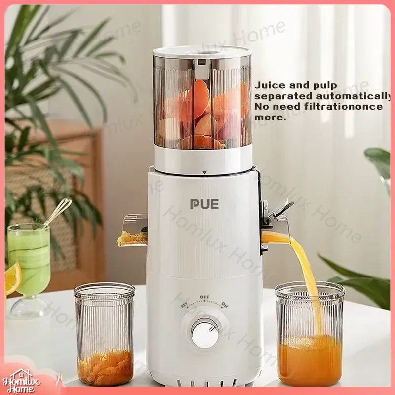 Portable Slow Juicer 130mm Large Mouth Reverse Function Household Fresh Fruit Juice Extractor for RV Camping