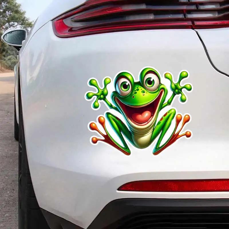 Adesivo de Carro de Sapo Fofo, Impermeável, Estilo para Automóveis e Motocicletas, Acessórios Exteriores, Decalques de Vinil, Decoração XSH626