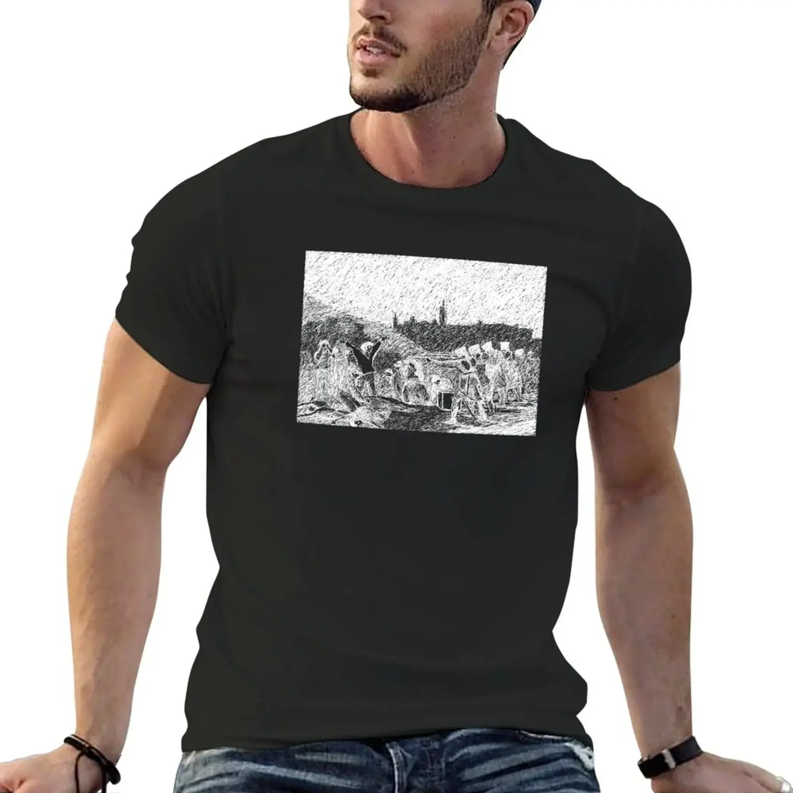 The executions of Goya Blanco T-Shirt street wear cotton graphic tees clothes black t-shirts for men