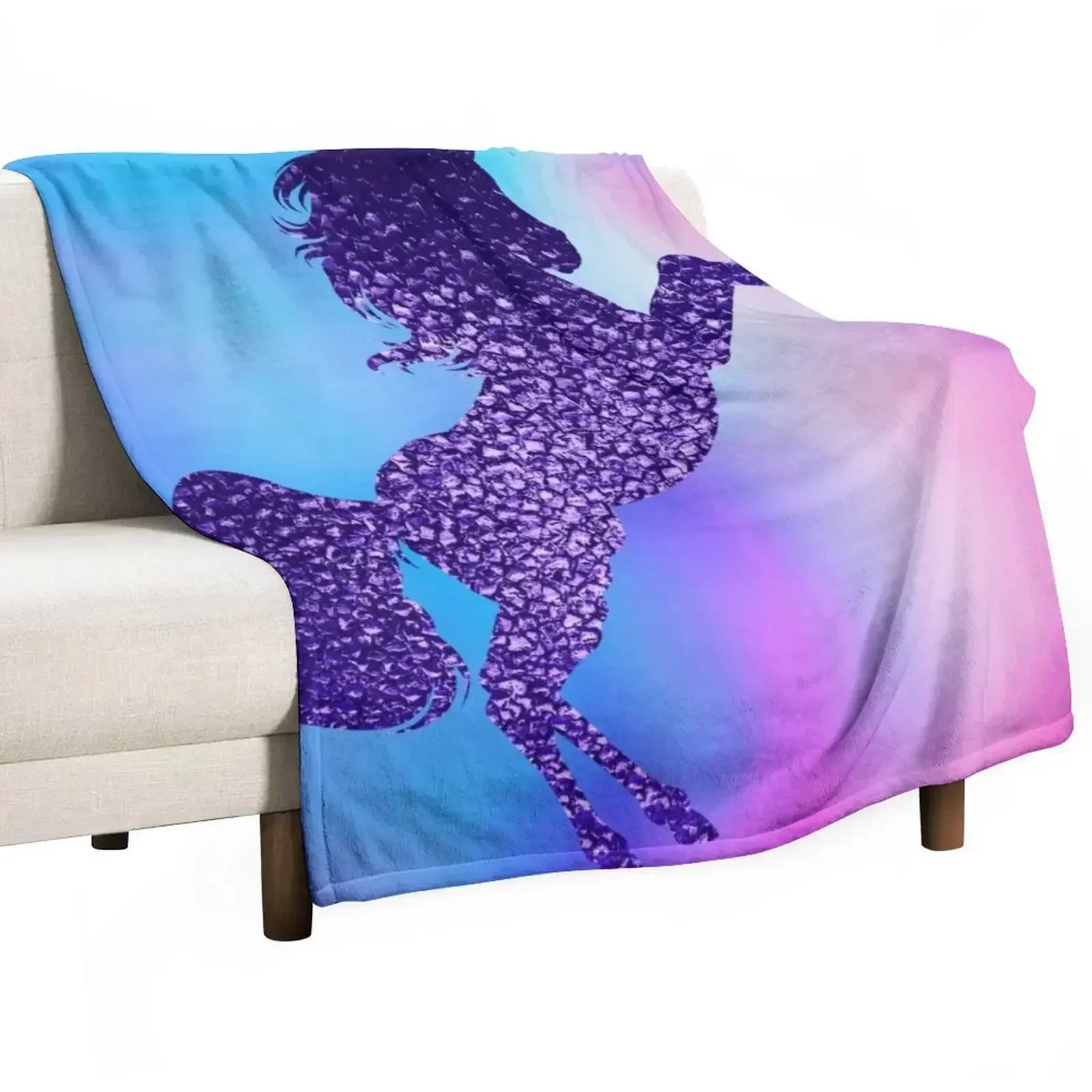Sparkly Purple Unicorn Throw Blanket Soft Plush Plaid sofa bed Polar for babies Camping Sofa Throw Blankets