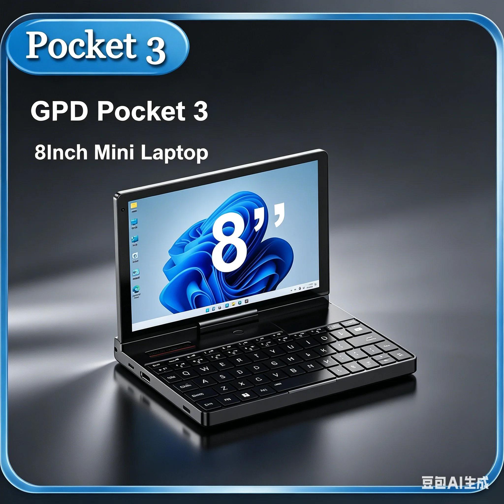 

GPD Pocket 3 8 Inch Modular Mini Laptop 7505 Notebook 16GB 512GB SSD Handheld Windows11 Portable Pocket Light Mini Notebook