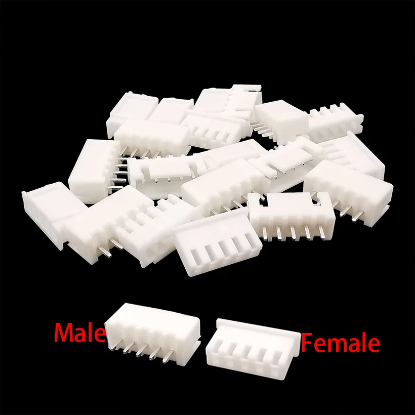 100Pcs JST XH2.54 2/3/4/5 Pin Terminals Plastic Shell Male Plug + Female Socket Wire Connector XH 2.54 2P 3P 4P 5P