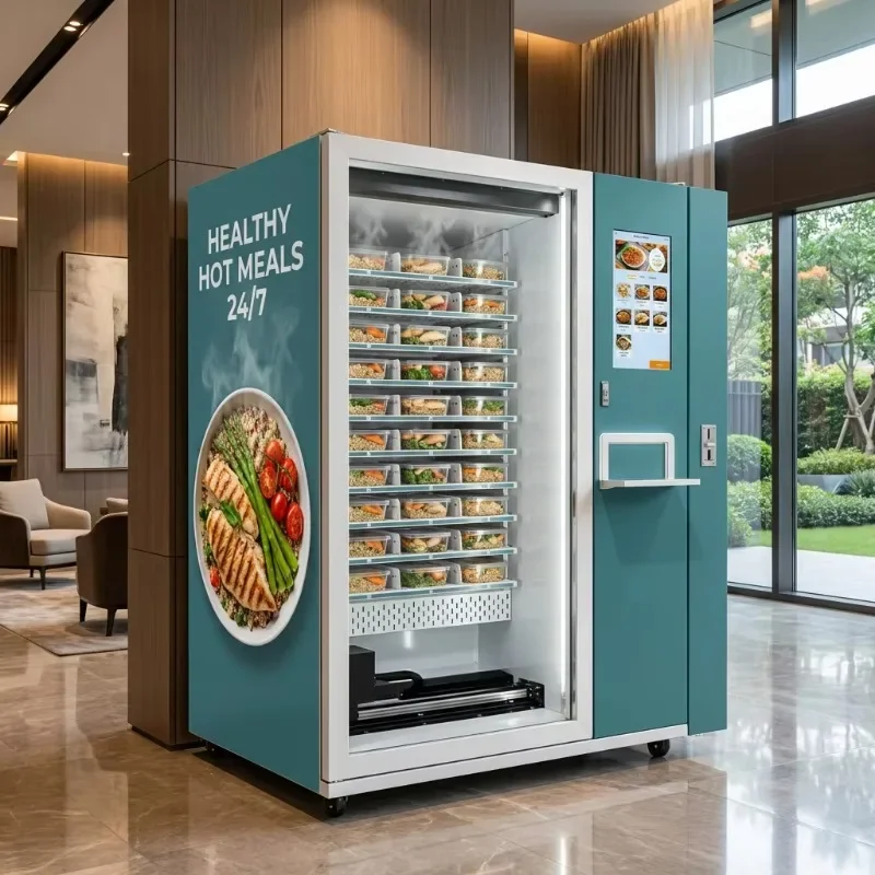 Touch Screen Bento Vending Machine Automatic Hot Food Lunch Box Sandwich Fast Food Cashless Self Service Kiosk