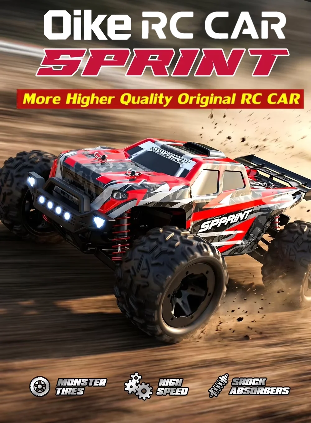 Oike Remote Control Car 4X4 Off Road Monster Truck All Terrain RTR 2.4G RC Car 40KPH High Speed 4WD Electric Vehicle Toy Gift