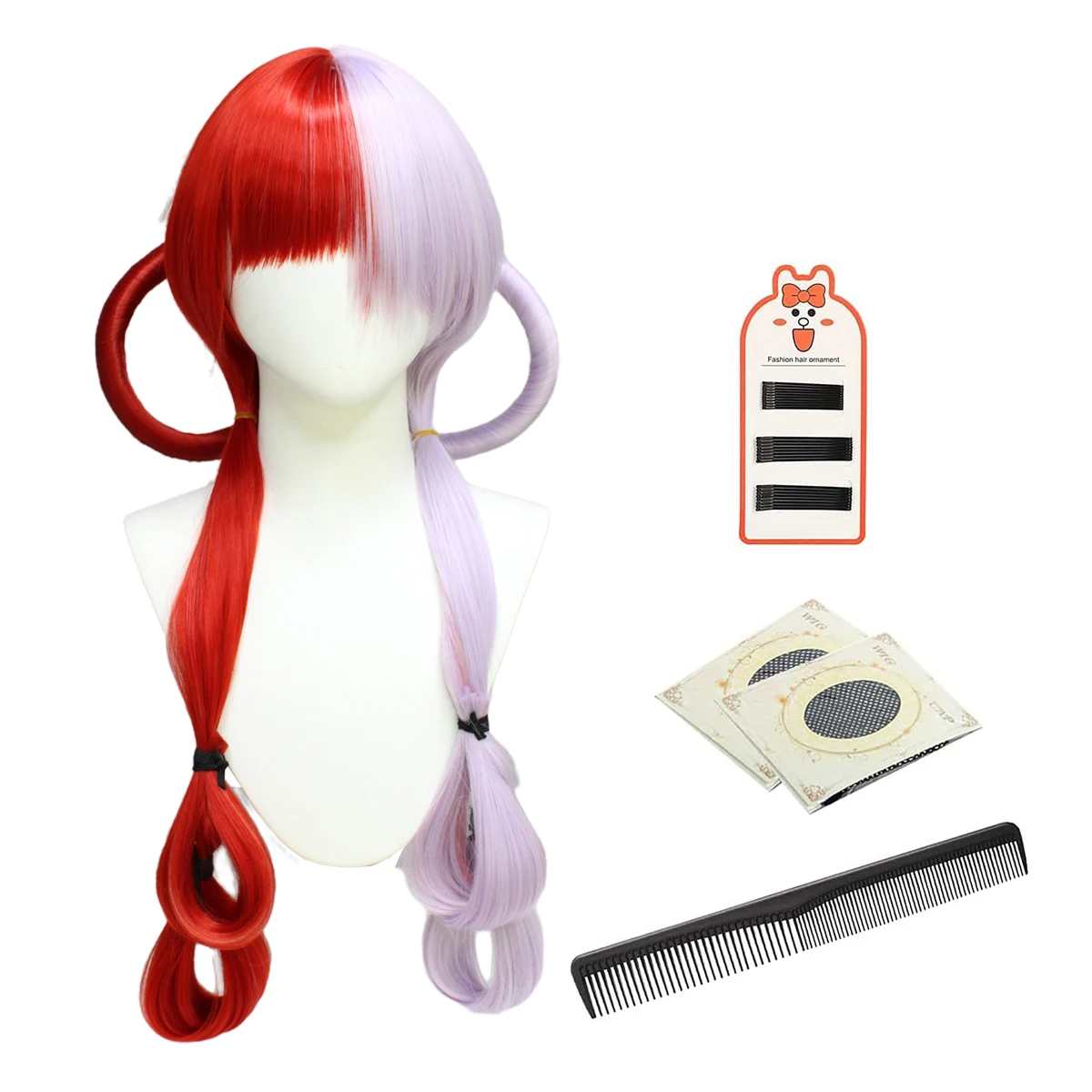 

HOLOUN Japan Anime Cosplay Costume Wig for Film Red Uta World Singer Fake Hair Red and light Purple Halloween Christmas Party