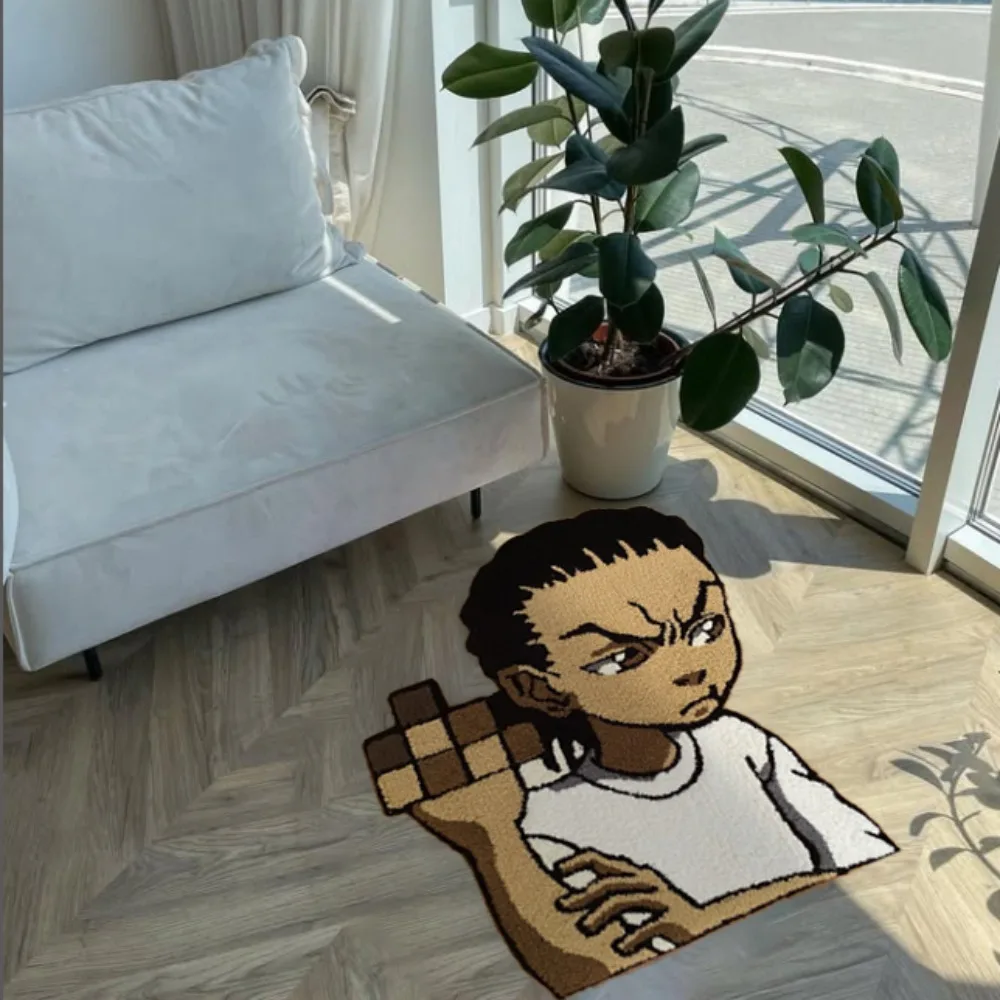 VIKAMA Cartoon Character Shaped Rug Children's Bedside Rug for Bedroom Soft Non-Slip Living Room & Bathroom Mat Home Decor