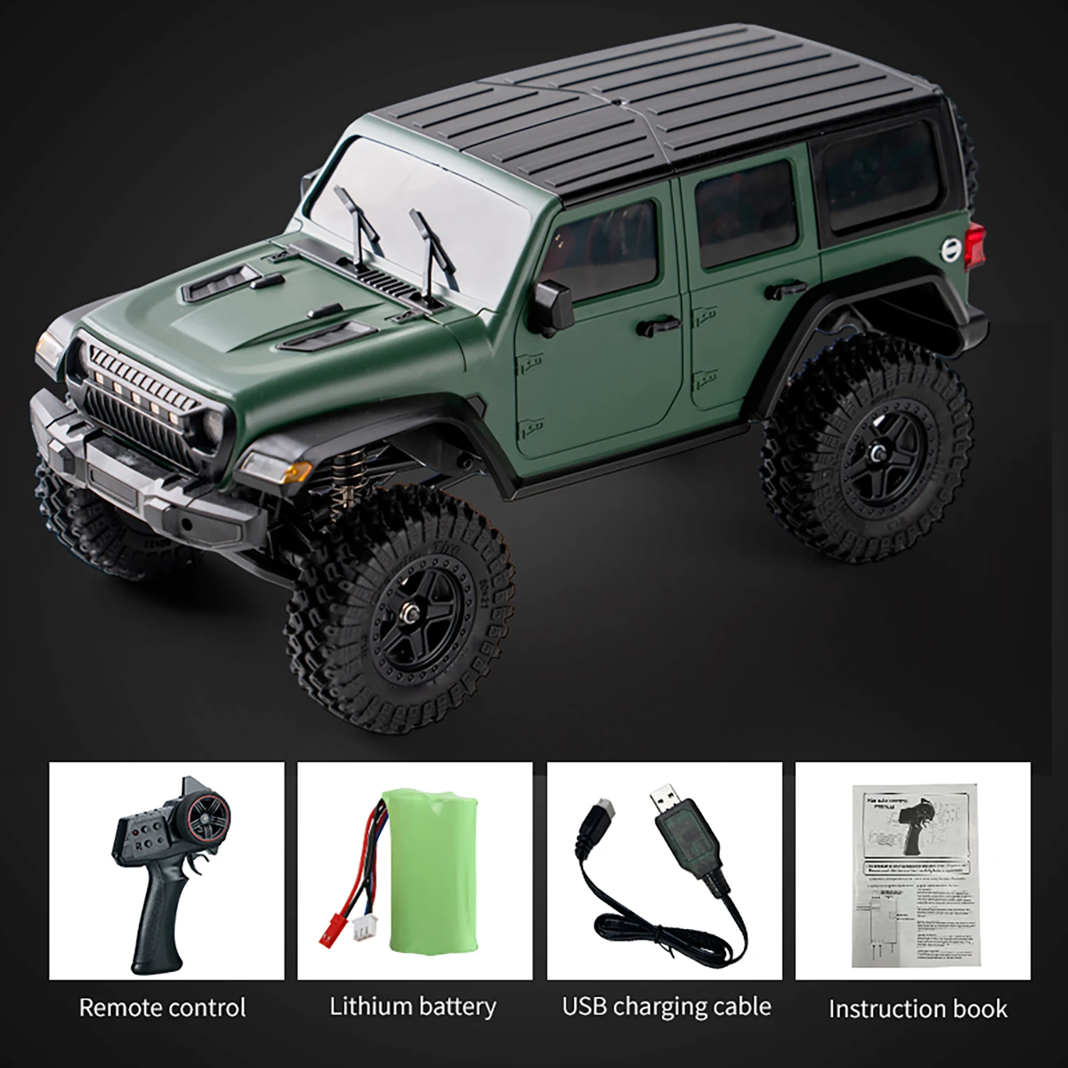 RC Climbing Car 1/18 4WD Simulation Radio Off Road Vehicle C8801 2.4GHz Ready to Go Crawler Brushed Motor Waterproof ESC Toy