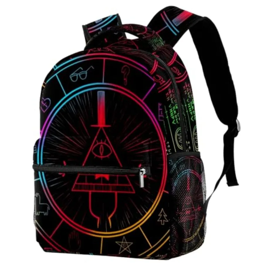 School Backpack for Girls Boys Bill Cipher Wheel Elementary School Bags Lightweight Travel Rucksack Laptop Backpacks