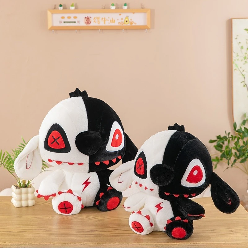 35cm Gothic Stitch Demon Plush Doll Soft Stuffed Toy for Halloween Party Decor Cute Carton Ambiance Ornament Birthday Holiday