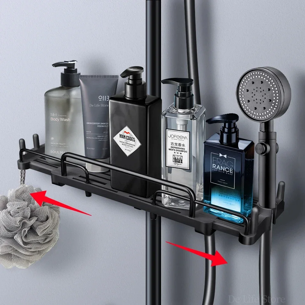 

Extendable Shower Shelf Bathroom Shelf Without Drilling Shampoo Tray Shower Storage Holder Bathroom Accessories