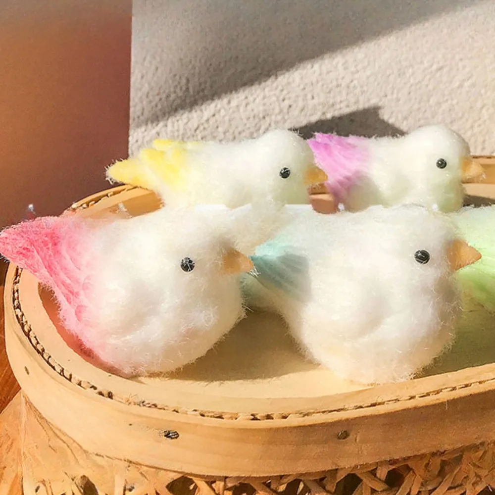 

Имитация маленькой птицы Kawaii, силиконовый мягкий флокированный попугай ручной работы, мягкий воробь, детский подарок на день рождения, игрушка, милая мягкая игрушка