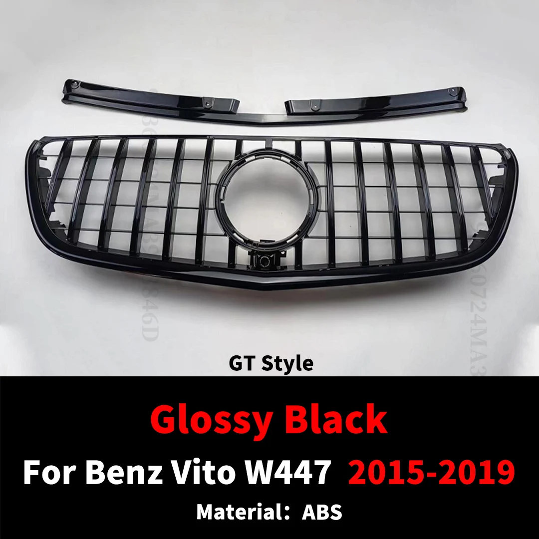 Gemodificeerde accessoire Diamond GT-stijl grille geschikt voor Mercedes Benz Vito W447 2015-2023 motorkap grille midden mesh