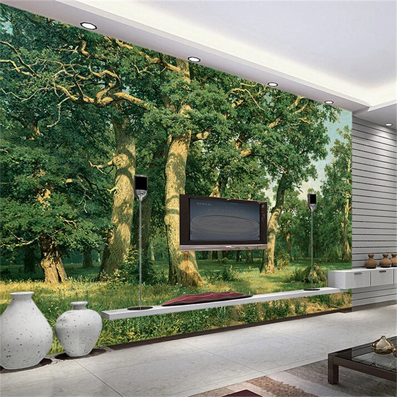 

3D Famous Russian Oil Painting Forest Photo Wallpaper Nature Landscape Mural for Living Room Bedroom 3D Wall Papers Home Decor