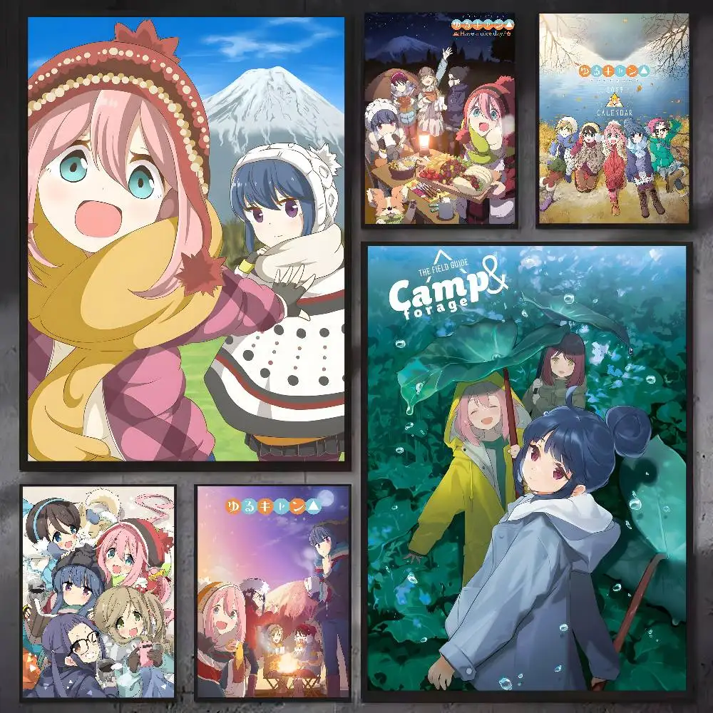 Yuru Camp Poster Sticker Print Waterproof Wall Art For Living Room Bedroom Home Decor