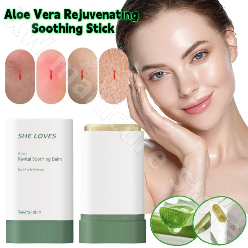 

SHELOVES Aloe Vera Soothing Stick for Post-Sun Redness Sensitive Skin Repair Hydration and Moisturizing Gel Face Cream 15g