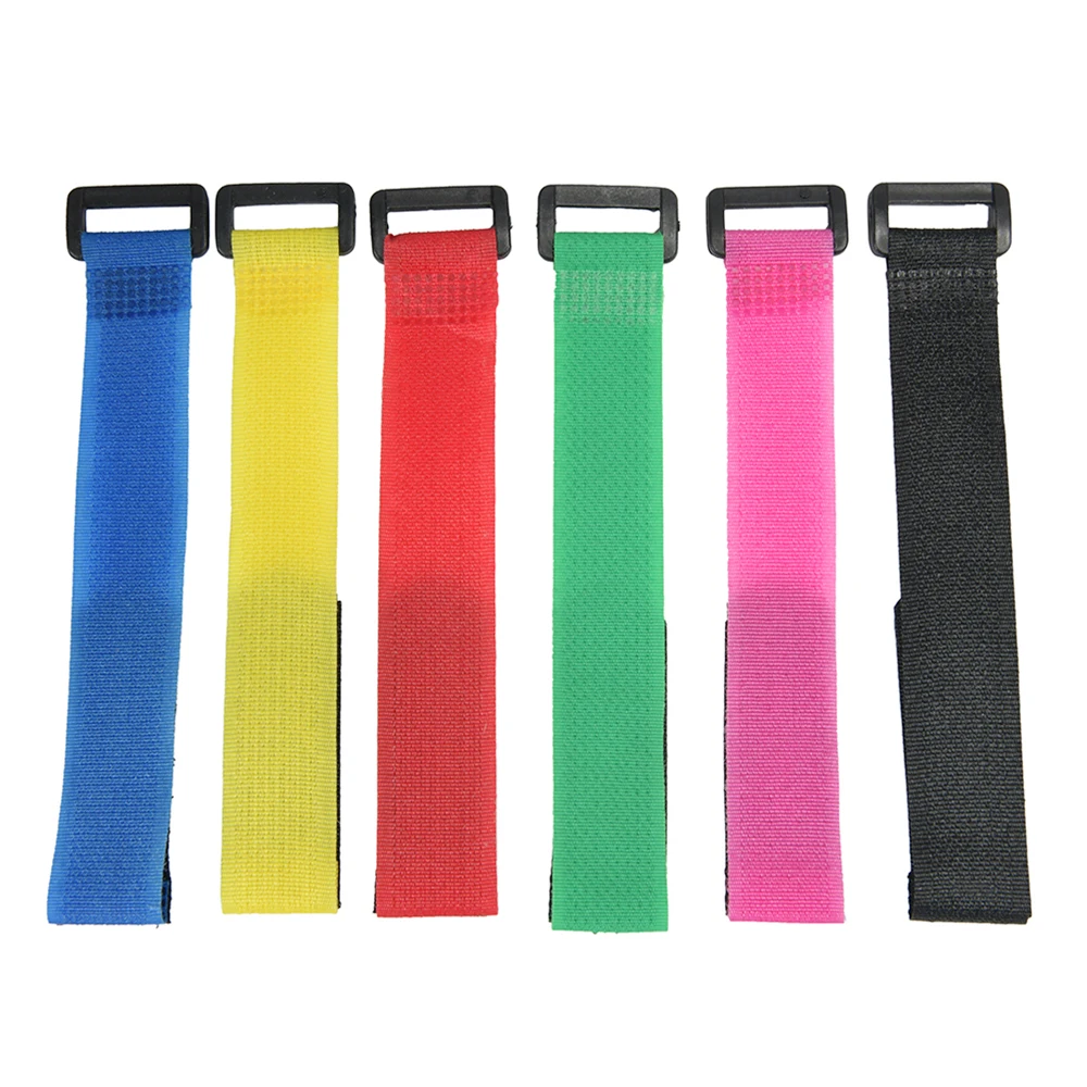 10pcs Nylon Hook and Loop Strap Cable Ties 20cm Length 2cm Width Self-adhesive Reusable Cord Tidy