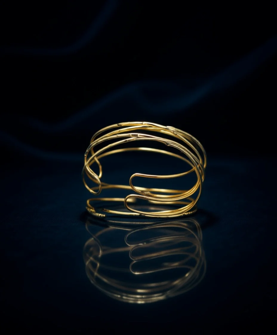 

Набор из 6 золотых браслетов на предплечье, регулируемые минималистичные браслеты-манжеты для женщин