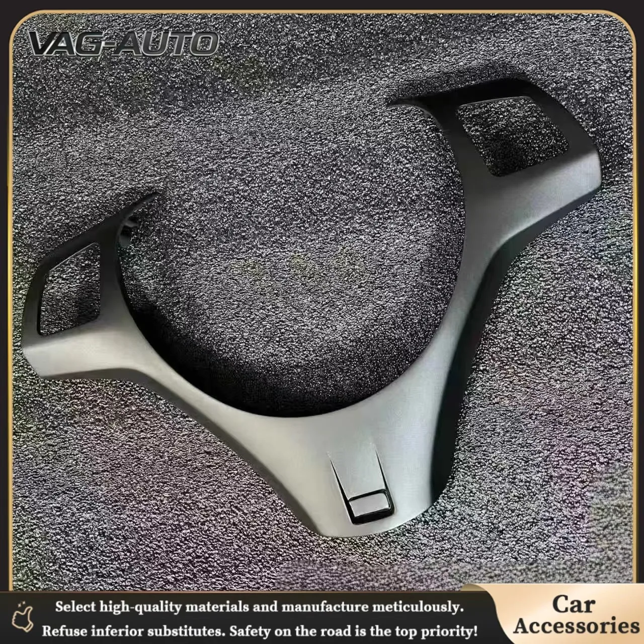 

Matte Black Steering Wheel Button Bezel Snap-on No Glue Decorative Trim Frame for BMW 3 Series E90 E91 E92 E93