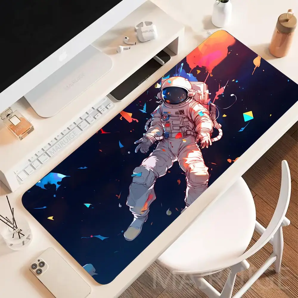 Alfombrilla de ratón de astronauta de dibujos animados, teclado grande para Gamer, alfombrillas antideslizantes con borde cosido, cojín para ordenador portátil, alfombrilla para tableta, Mini tapete para juegos de PC