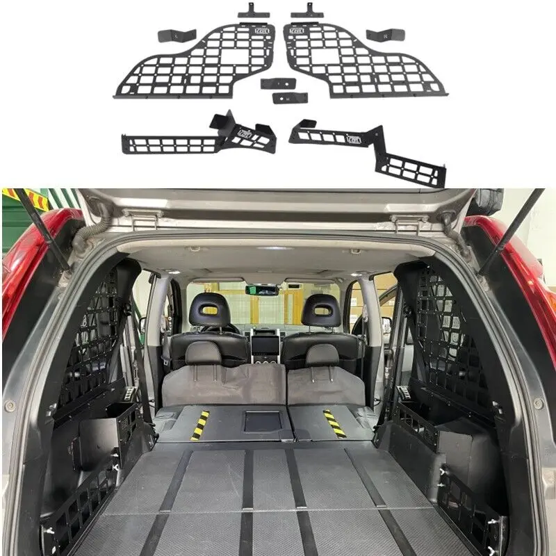 For Nissan X-Trail T31 2008-2013 Side Window Storage Panel Rear Trunk Debris Rack Storage Molle Panel Interior Accessories