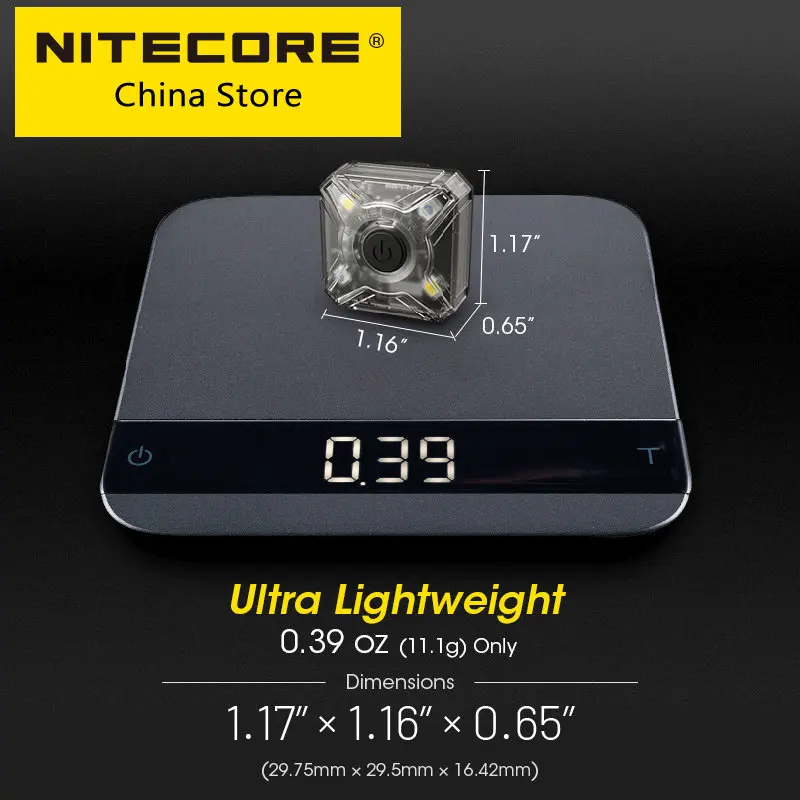 Nitecore-トレイルランニング用のヘッドランプ、バックパックの乗馬用のマルチソース、犬の散歩、USB充電式信号ライト、nu05 v2