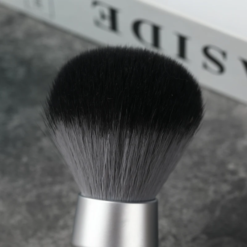 YAQI Heavy Metal Handle Timber Wolf Synthetic Hair Tuxedo Knot Shaving Brush for Mens Shave